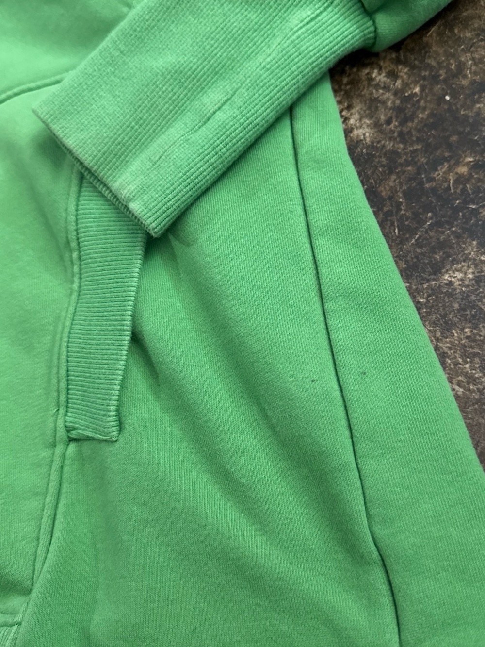 Women's Green Hooded Henley Sweatshirt - Picture 3 of 4